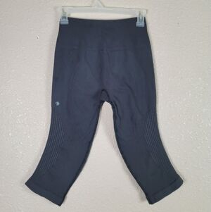 Lululemon In The Flow Crop High Rise Women's Black Leggings Size 2